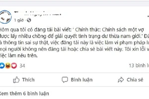 Bị phạt vì đăng tin '1 vợ được lấy nhiều chồng'