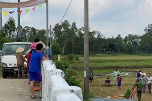 Xe cẩu vướng dây điện, 2 người thương vong