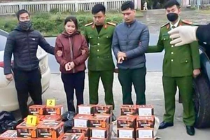 Bắt quả tang 2 người trên ô tô chở 72 hộp pháo hoa nổ