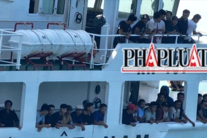 Tàu hoa tiêu dẫn tàu 467 Hải quân đưa 78 ngư dân bị nạn về đất liền