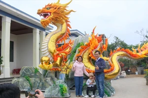 Linh vật rồng ở Quảng Trị trình làng nhận được mưa lời khen