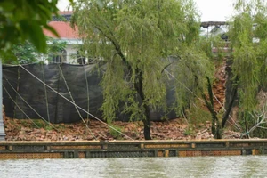 Sập tường Hoàng thành Huế do mưa lũ