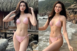 Hoa hậu Đỗ Thị Hà diện bikini khoe body nóng bỏng bên bờ biển 