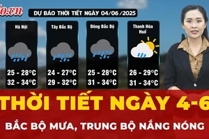 Dự báo thời tiết ngày 4-6: Bắc Bộ dịu nhiệt nhờ mưa rào, Trung Bộ nắng nóng kéo dài