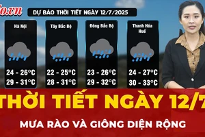 Dự báo thời tiết ngày 12-7: Mưa rào và giông xuất hiện diện rộng tại nhiều khu vực trên cả nước
