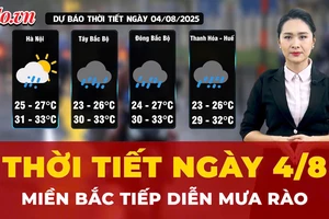 Dự báo thời tiết ngày 4-8: Miền Bắc tiếp diễn mưa rào, vùng núi có nơi mưa rất to