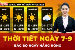 Dự báo thời tiết ngày 7-9: Bắc Bộ ngày nắng nóng, chiều tối mưa rào và giông vài nơi 