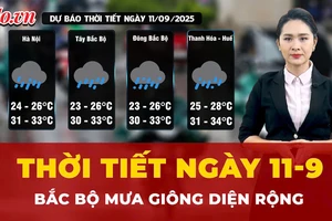 Dự báo thời tiết ngày 11-9: Bắc Bộ mưa giông diện rộng, có nơi mưa rất to 