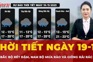 Dự báo thời tiết ngày 19-11: Bắc Bộ rét đậm, Nam Bộ mưa rào và giông rải rác