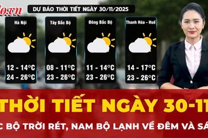 Dự báo thời tiết ngày 30-11: Bắc Bộ trời rét, Nam Bộ lạnh về đêm và sáng 