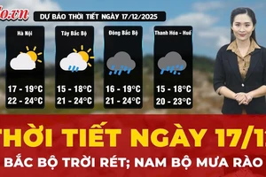 Dự báo thời tiết ngày 17-12: Bắc Bộ trời rét, Nam Bộ mưa rào 