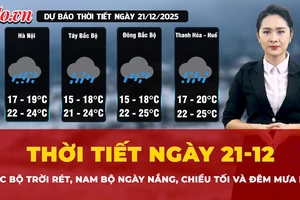 Dự báo thời tiết 21-12: Bắc Bộ trời rét, Nam Bộ ngày nắng, chiều tối và đêm có mưa rào