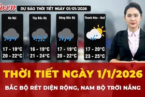 Dự báo thời tiết ngày 1-1: Bắc Bộ rét diện rộng, Nam Bộ trời nắng 