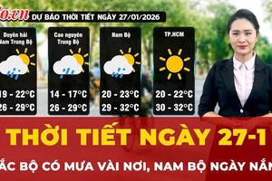 Dự báo thời tiết ngày 27-1: Bắc Bộ có mưa vài nơi, Nam Bộ ngày nắng