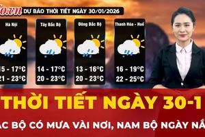 Dự báo thời tiết ngày 30-1: Bắc Bộ có mưa vài nơi, Nam Bộ ngày nắng
