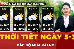 Dự báo thời tiết ngày 5-3: Bắc Bộ mưa vài nơi, sáng sớm có sương mù rải rác