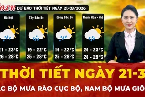 Dự báo thời tiết ngày 21-3: Bắc Bộ mưa rào cục bộ, Nam Bộ mưa giông