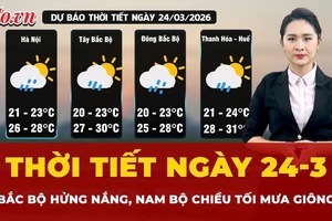 Dự báo thời tiết ngày 24-3: Bắc Bộ hửng nắng, Nam Bộ chiều tối mưa giông 