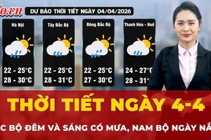 Dự báo thời tiết ngày 4-4: Bắc Bộ đêm và sáng có mưa, Nam Bộ ngày nắng