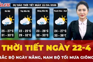 Dự báo thời tiết ngày 22-4: Bắc Bộ ngày nắng, Nam Bộ chiều tối mưa giông