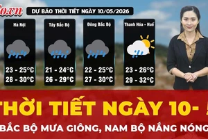Dự báo thời tiết ngày 10-5: Bắc Bộ mưa giông, Nam Bộ nắng nóng
