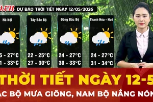 Dự báo thời tiết ngày 12-5: Bắc Bộ mưa giông rải rác, Nam Bộ nắng nóng gay gắt
