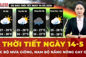 Dự báo thời tiết ngày 14-5: Bắc Bộ mưa giông, Nam Bộ nắng nóng gay gắt