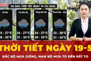 Dự báo thời tiết ngày 19-5: Bắc Bộ mưa giông, Nam Bộ mưa to đến rất to