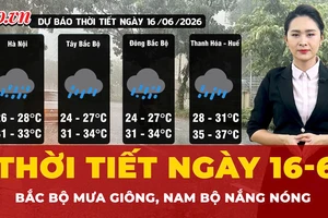 Dự báo thời tiết ngày 16-6: Bắc Bộ mưa giông, Nam Bộ nắng nóng