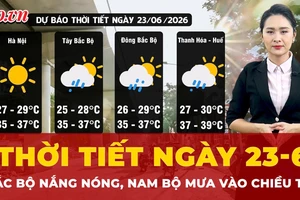 Dự báo thời tiết ngày 23-6: Bắc Bộ nắng nóng, Nam Bộ mưa vào chiều tối