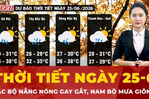 Dự báo thời tiết ngày 25-6: Bắc Bộ nắng nóng gay gắt, Nam Bộ chiều tối mưa giông
