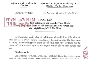 VKSND Tối cao: Đánh bạc nhiều lần mà xử án treo là không ổn