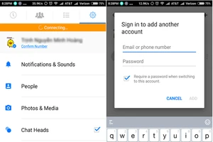 Đăng nhập nhiều tài khoản trên Messenger