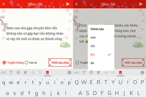 Cách gửi tin nhắn chúc Tết bằng Laban Key