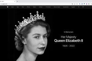 Apple đổi giao diện để tưởng nhớ Nữ hoàng Elizabeth II 