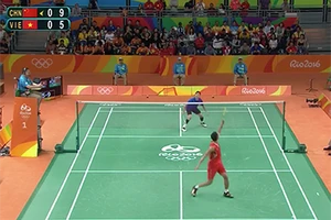 Thất bại nhưng Tiến Minh vẫn buộc Lin Dan bò lăn trên sân