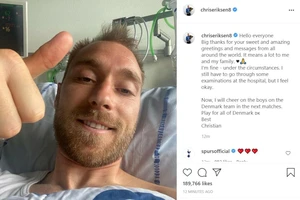 Eriksen đặt máy trợ tim thành công và ra viện