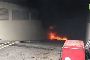 Cận cảnh vụ cháy lại mới đây tại chung cư Carina