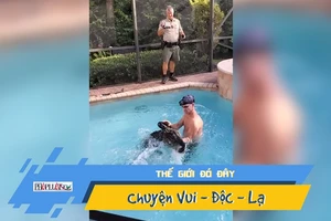 Tay không vật lộn với cá sấu dài gần 3 m