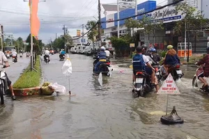 Đường phố Cà Mau tan hoang trong trận lụt lịch sử
