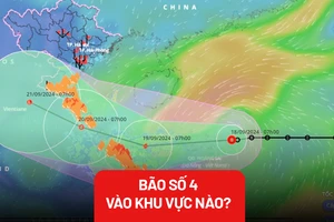 Cảnh báo khẩn: Bão số 4 đi vào đất liền khu vực Quảng Bình - Quảng Trị