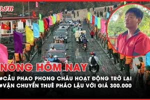 Nóng hôm nay: Ghi nhận thực tế cầu phao Phong Châu, Phú Thọ hoạt động trở lại