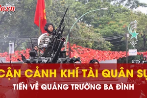 Cận cảnh khí tài quân sự tiến về Quảng trường Ba Đình chuẩn bị cho buổi tổng hợp luyện