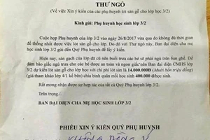 Chấm dứt lợi dụng hội phụ huynh để thu tiền 