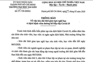 Nhiều trường ĐH-CĐ ở TP.HCM hủy lịch học, cho SV nghỉ tiếp