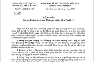 Trường ĐH bất ngờ hủy lịch học sau một ngày thông báo đến SV