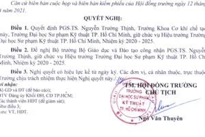 ĐH Sư phạm kỹ thuật TP.HCM lên tiếng về việc bầu hiệu trưởng