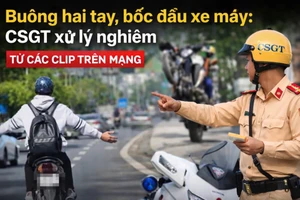 Buông hai tay, bốc đầu xe máy: CSGT xử lý nghiêm từ các clip trên mạng