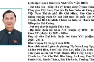 Chương trình hành động của Linh mục Gioan Baotixita Nguyễn Văn Riễn ứng cử ĐBQH khóa XVI