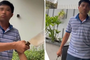 Xác minh clip người đàn ông cầm dao đe dọa thợ khóa ở TP.HCM